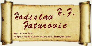 Hodislav Faturović vizit kartica